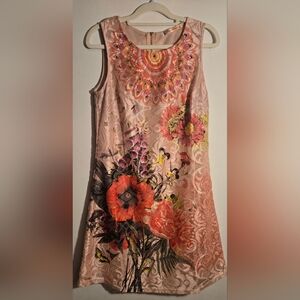 Sleeveless Floral Print Women’s Dress in Blush Pink